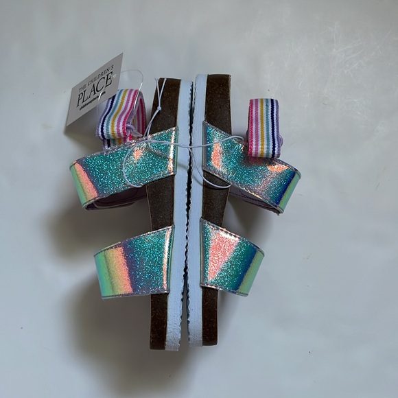 The Children Place, Holographic silver sandals, size 9. 100% faux leather - Picture 9 of 17